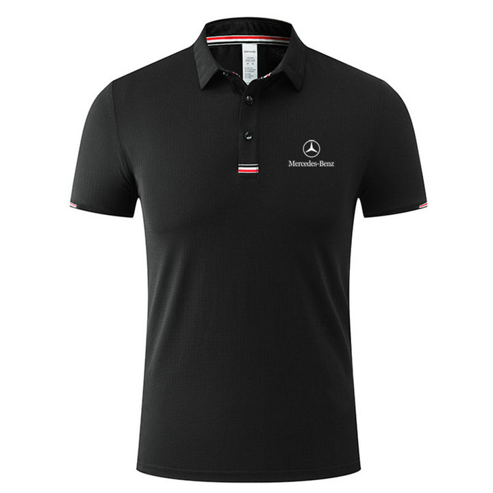 2023 Polo Mercedes Benz Séchage Rapide pour Hommes T-Shirt de Golf Décontracté Régulier avec Boutons